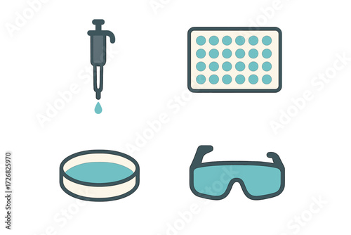Laboratory equipment used for experiments with cultures and samples in a scientific research setting