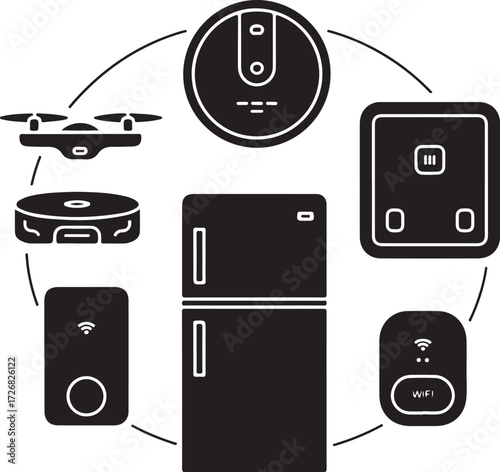 Smart home connected devices network diagram