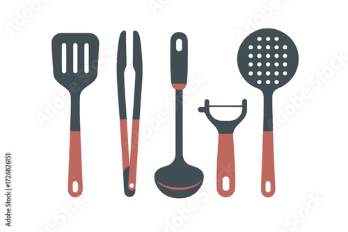 Essential cooking utensils displayed in a neat arrangement for home chefs and culinary enthusiasts