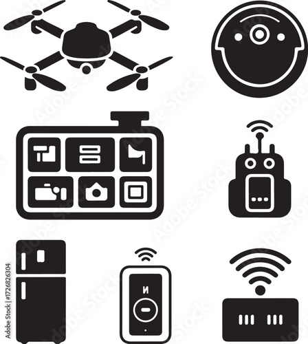 Smart home devices collection for modern living automation