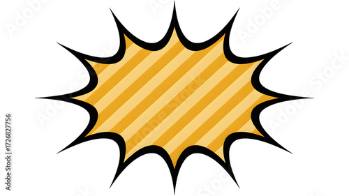Vibrant comic book style explosion with yellow and orange stripes isolated on a transparent background
