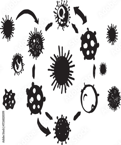 Vector art of collection of herbal medicine icons