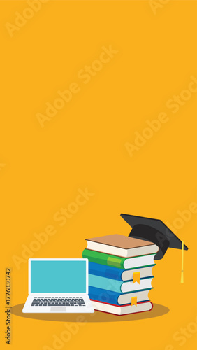Online learning. Concept of webinar, business online training, education on computer or e-learning concept, video tutorial vector illustration	