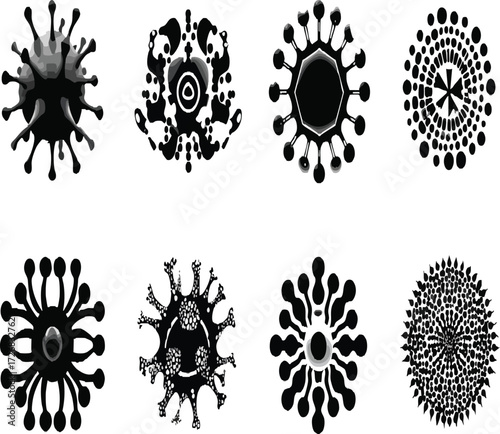 Vector art of hand drawn illustration of different cells