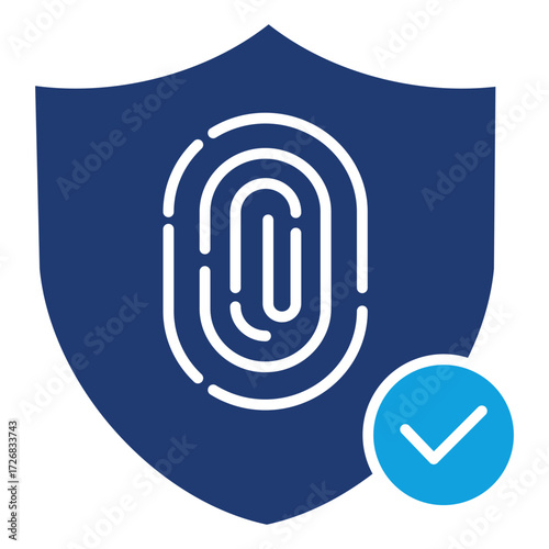Biometric Security Flat Blue Icon