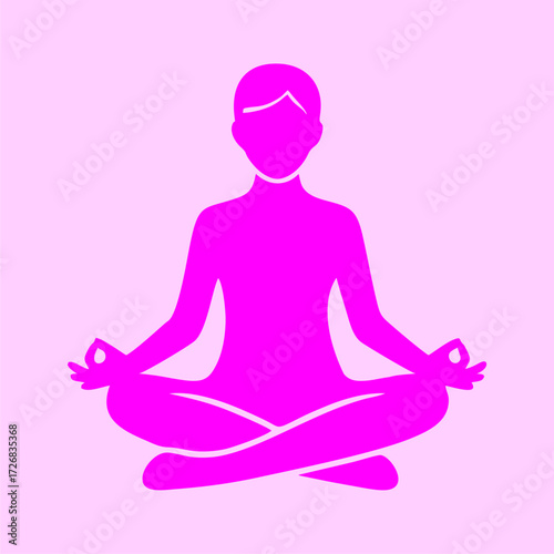 Serene Silhouette of a Person Meditating in Lotus Pose, Promoting Mindfulness and Inner Peace