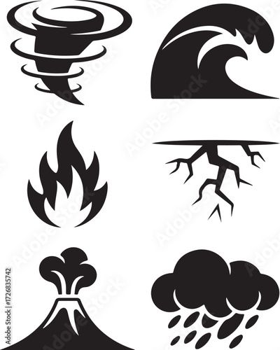 Collection of tribal tattoo designs in black and white