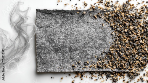 Fototapeta Naklejka Na Ścianę i Meble -  Dark grey material with spiced grains