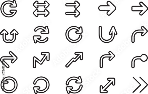 Vector art of collection of various arrow icons
