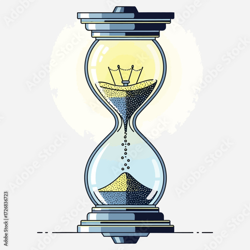 Time is of the Essence Sand Timer Lightbulb Concept