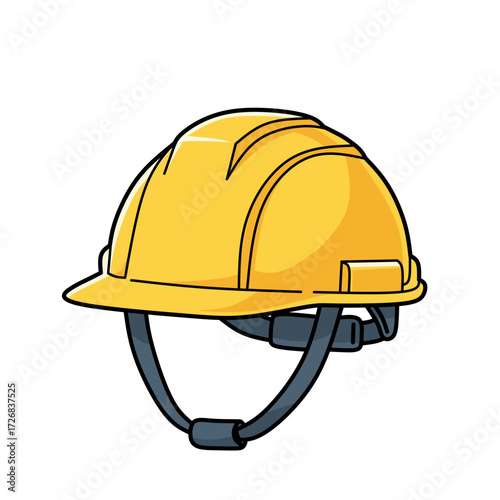 safety helmet illustration, symbol of construction, engineering, and worker protection. Ideal for building projects, industry, and occupational safety design concepts
