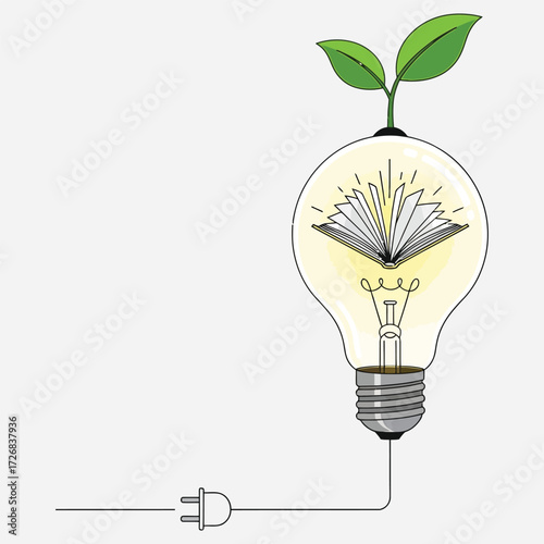 Creative concept of education and knowledge powering innovative ideas for sustainable growth