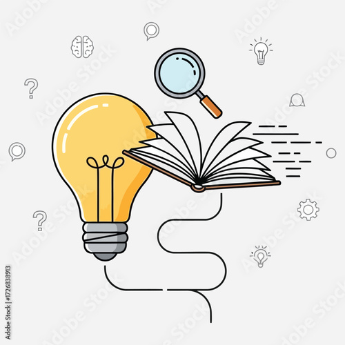 Synergy of knowledge and creativity, a conceptual illustration blending research, learning, and innovative ideas