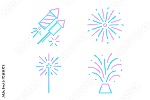 Colorful fireworks display in a festive night sky during a summer celebration