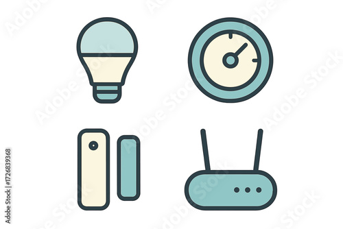 Smart home devices in a modern design showcasing energy efficiency and connectivity