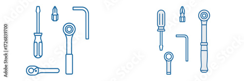 Collection of various hand tools arranged neatly on a flat surface for home improvement and repair tasks