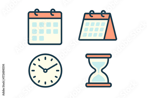 Various timekeeping tools showcase the concept of scheduling and time management for daily activities