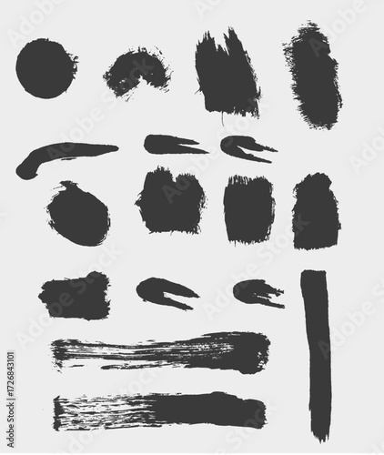 Acrylic Brushstrokes and Texture Elements set