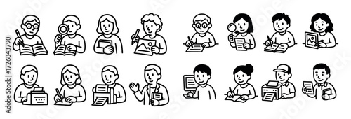 Publishing Roles Doodle Icons