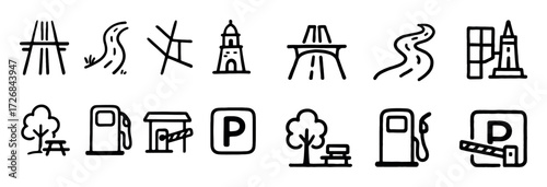 Car Navigation Doodle Icons