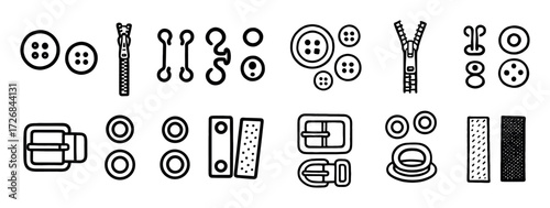 Sewing Fasteners Icons
