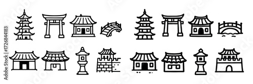 Oriental Architecture Doodles