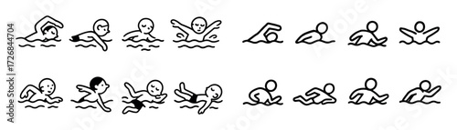 Swimming Styles Icons