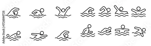 Swimming Icons Grid