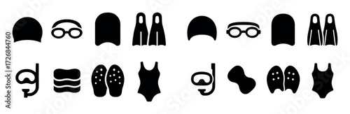 Swimming Equipment Icons