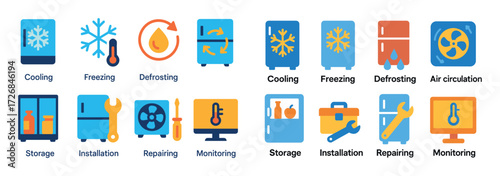 Colorful Refrigeration Icons