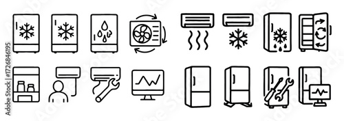 Refrigeration Icons Grid