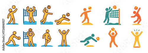 Beach Volleyball Icons