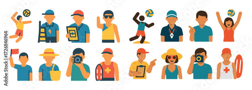 Beach Volleyball Icons
