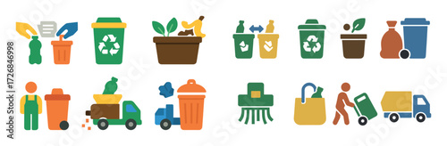 Colorful Waste Sorting Icons