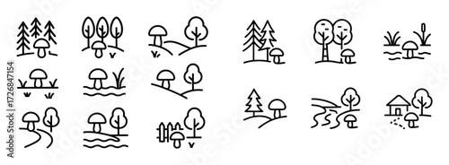 Mushroom Picking Icons