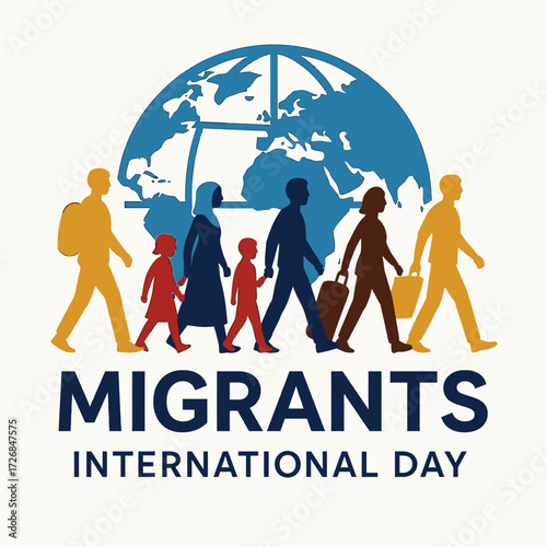 International Migrants Day  Globe and Travel Icons