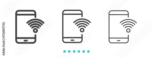 Smart Home Wi-Fi icon. Thin linen icon vector.