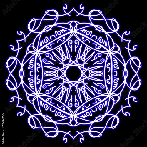 Magic Circle Ornament Line Art Vector Illustration for Mystic Fantasy Tattoo Logo and Esoteric Design