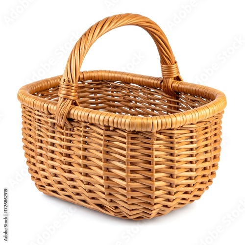 Wicker basket with handle
