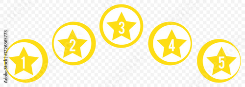 Five stars for concept design. Premium quality. Product rating or customer review with black stars flat vector icons for apps and websites. Vector illustrator. EPS 10.

