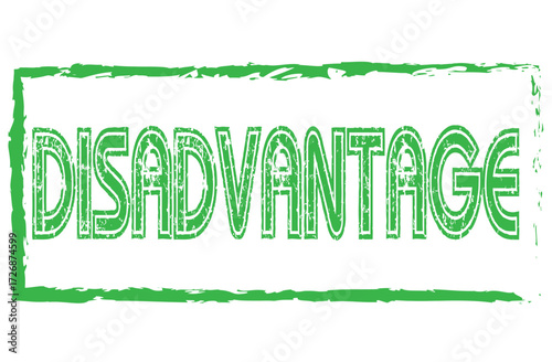  Grunge blue disadvantage word square rubber seal stamp on white background