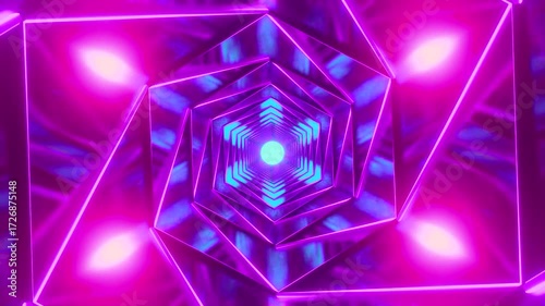 Abstract Neon LightsTunnel VJ Motion Background
