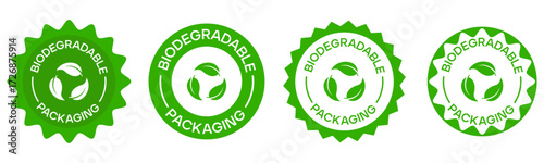Biodegradable Packaging Eco Friendly Badge Vector Design