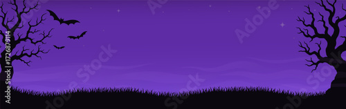 Purple Halloween Forest Landscape