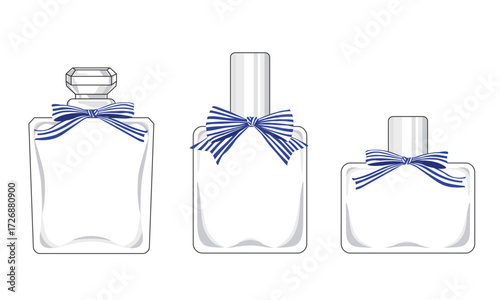香水　ボトル　フレーム　ガラス瓶　アイコン　モックアップ　fragrance　ribbon