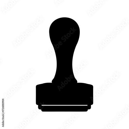 Black silhouette of a rubber stamp, an image of old technology tool