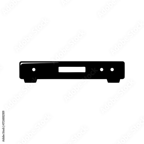 Black and White Image of a dvd-player