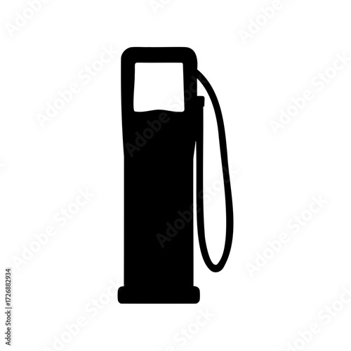Black and White Gas Station Pump Silhouette for Fueling Up Vehicles
