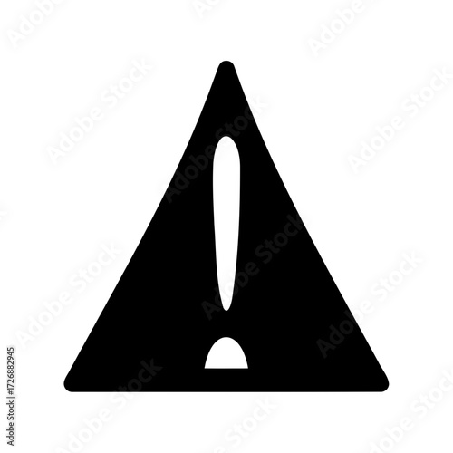 Black and White Image of a Triangle with an Exclamation Mark Sign