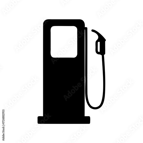 Simple black and white vector illustration of a gas or petrol pump
